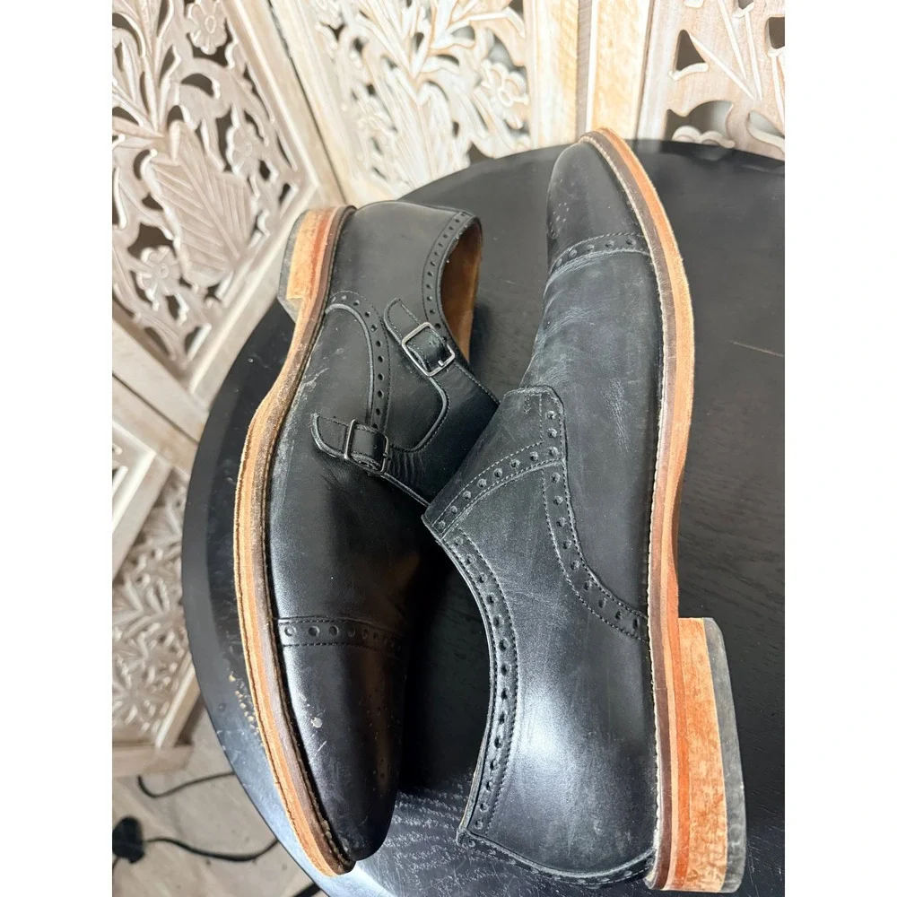 J. Murphy Johnston & Murphy Black Leather Double Monk Strap Shoes 13M 59 1041